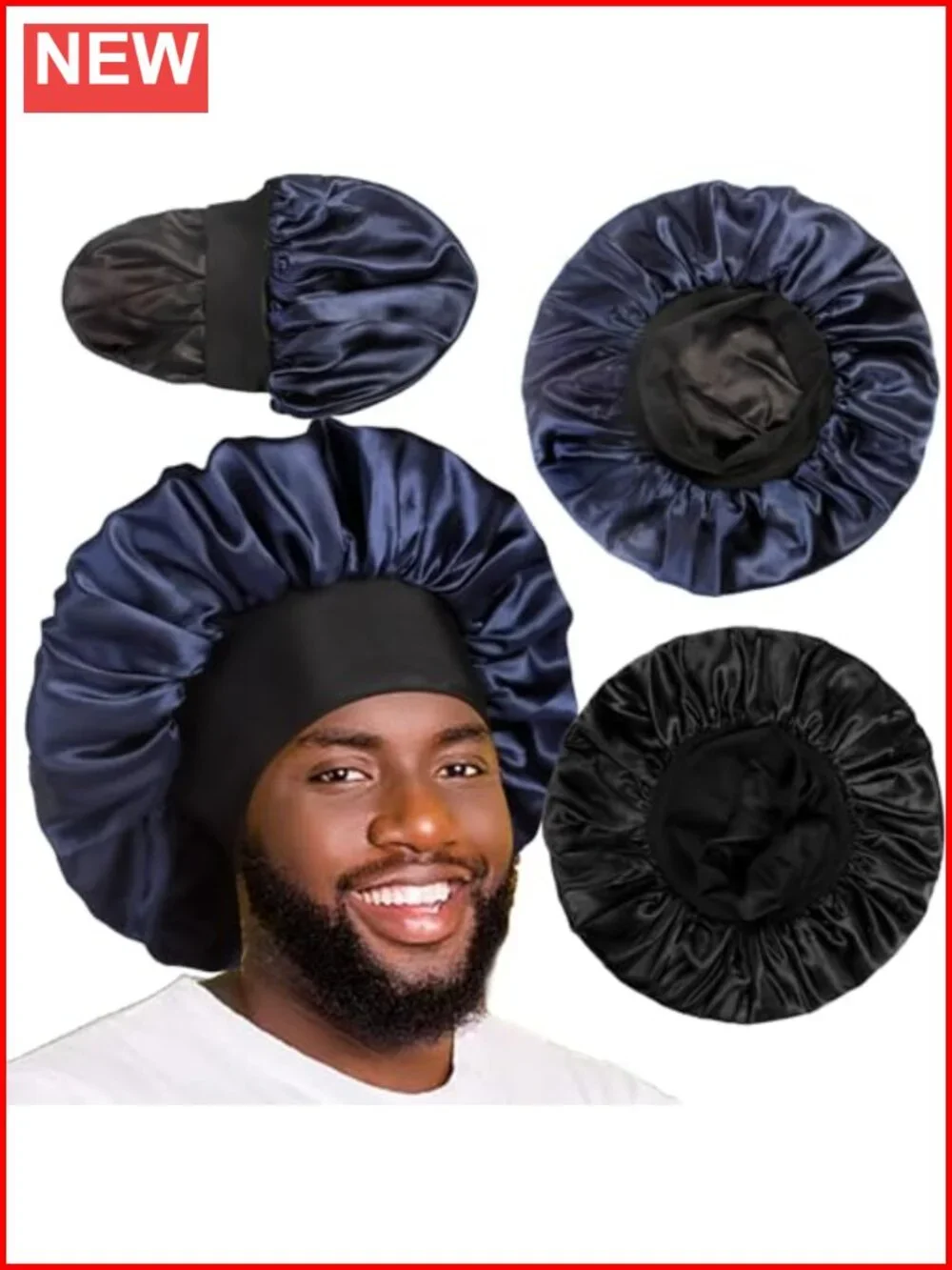 Double Layer Satin Bonnet for Curly Hair Braids Sleep Cap